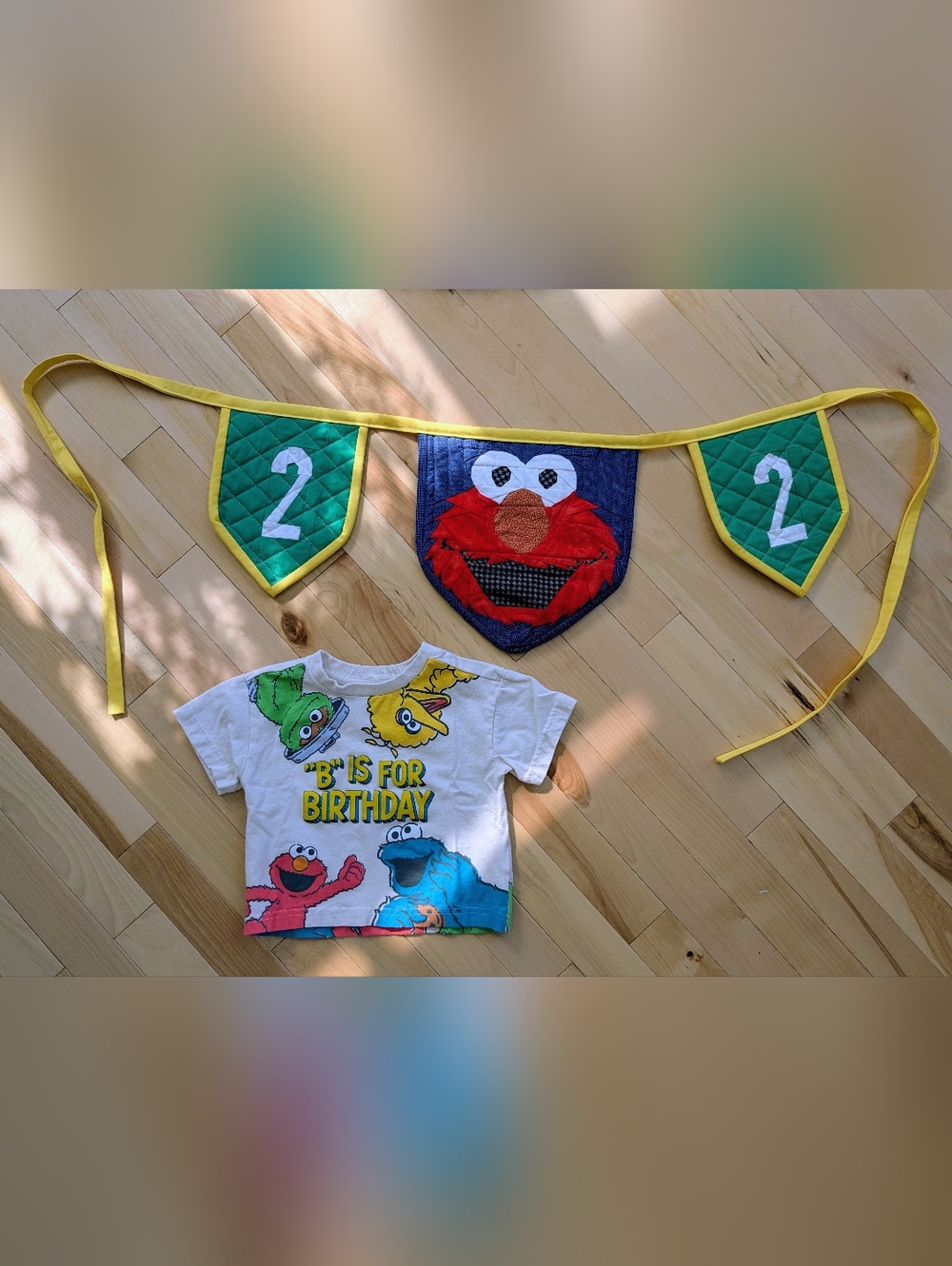 Elmo Homemade Birthday Banner And Shirt, Size 18m